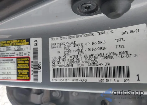 2021 Toyota Tacoma Trd Off-Road z USA, uszkodzony, nr VIN 5TFCZ5AN3MX276048